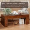 product-fancy-002e26cd-ba5d-489e-8142-50237fd93b38 Modern Burl Wood Finish Coffee Table Suitable for Living Spaces, Minimalist Rectangular Center Table with Brushed Block Legs & Density Board Top, Sturdy /Outdoor Furniture for, Balcony, Entryway - Assembly