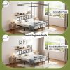 product-fancy-004b50e5-e498-4acb-a862-a4ac67151033 Queen/full/twin Size Bed Frame with Storage Headboard, Detachable MetalPlatform Bed with Under-Bed Storage, Sturdy Bed Frame with Shelves, No Box Spring Needed White/black