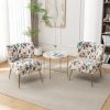 product-fancy-007ffa16-39e0-4bf5-ac19-315f8565adf5 Armless Accent Chair with Golden Metal Legs, Modern Comfy Tufted Living Room Chair, Velvet Upholstered Floral Side Chair, Mid Century Slipper Chair for Bedroom, Flower Print