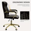 product-fancy-00b6a4ad-e637-43ec-8ac9-2a29d1af71dd Executive High Back Office Chair With Tufted Design, Ergonomic Computer Desk Chair With Padded Armrests, Faux Leather Task Chair With Golden Metal Frame