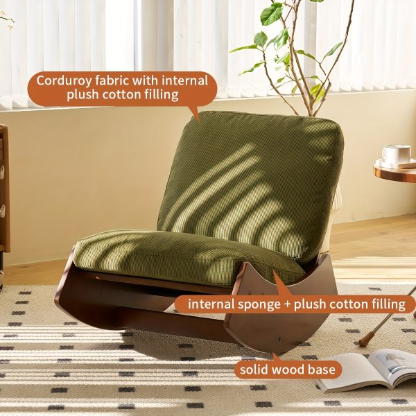 product-fancy-00c41482-b6ed-47cd-b806-ba8a29b49851 Comfortable Glider Rocking Chair, Upholstery Glider Chair, Accent Chair with Solid Wood Frame, Perfect for Multiple Settings Accent Reading Chair for Bedroom,Living Room