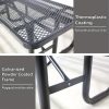 4/6FT Heavy-Duty Metal Picnic Tables For Outdoor, Rectangular Commercial 4-6-Person Picnic Tables With Bench, Expanded Picnic Table And Bench Set, Outside Furniture Set For Yard, Outside, Garden, Backyard, Porch, Patio, Lawn, Black, Weather Resistant