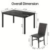 product-fancy-011e956a-338d-481e-ad8f-c0187dd01ba6 LAMERGE 5pcs Of Dining Table Set, Dining Room Table Set Can Be Used By 4 People, Kitchen Table Set, 1 Artificial Anti-marble Pattern Table And 4 Metal Legs Chairs, Suitable for Living Room, Dining Room, Kitchen Furniture