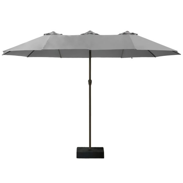 product-fancy-016100ad-4c12-4d75-98c8-fb6182f46984 15-foot Long Rectangular Large Outdoor Patio Umbrella, Includes Base, Double Table Umbrella With A Crank Handle, Market Umbrella - UV Resistant, Heavy-duty Pool Umbrella, Suitable For Lawns, Backyards, And Gardens.