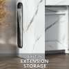 product-fancy-0180769e-f657-45ca-8bc3-3b7a08337c51 Extendable Dining Room Table with Charging Station & LED Lights, White Faux Marble Table, 19.7" to 98.4" Dining Table for 2-8, Modern Space Saving Kitchen Island Table, Rectangle Console Table for Living Room(No Chairs)