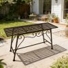 Rustic Garden Bench, Tree Stool Outdoor Seating - Industrial Design for Gardens, Courtyards, And Patios - Weatherproof Metal Lounge