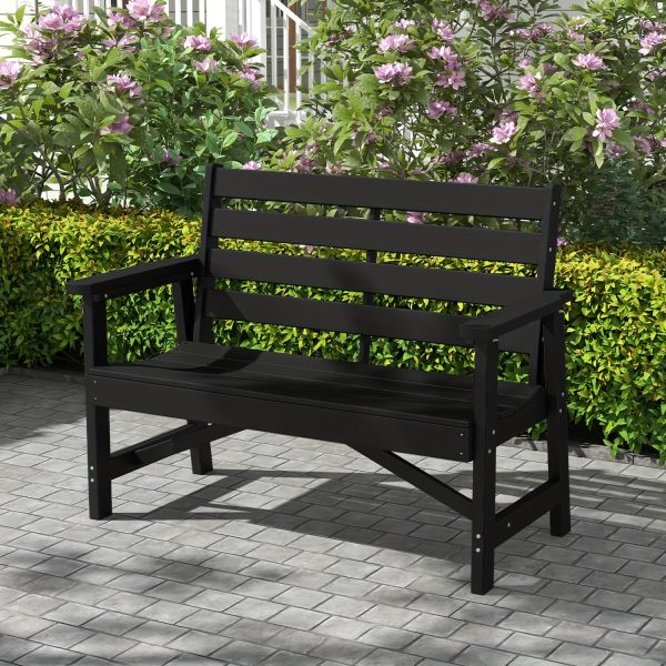 product-fancy-01b1a311-74a4-43b0-8807-17ede9c31893 51.5' Outdoor Bench Heavy Duty HDPE Garden Bench for Patio, Park, Porch & Backyard Comfortable 2-Person Seating Rust-Free & All Weather Resistant
