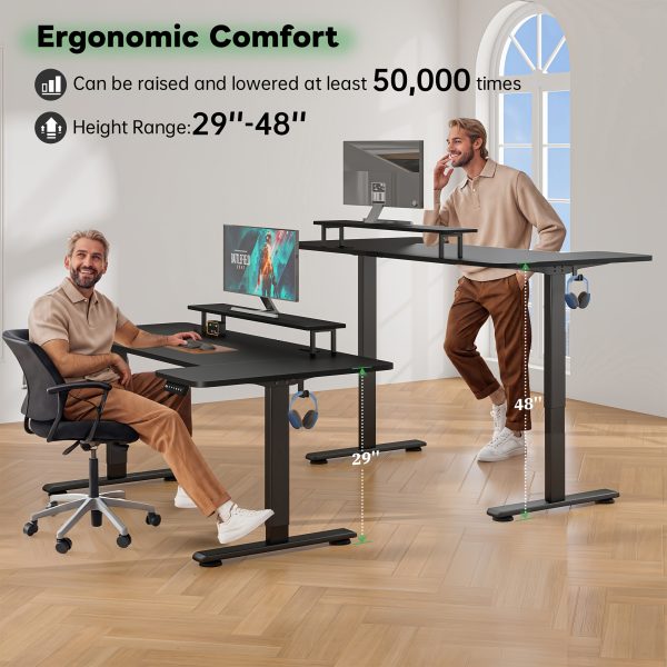 product-fancy-02184265-d4c0-4aee-b39b-d7e3cd48e639 71×36 Standing Desk Electric Adjustable Height Desks, Home Office Desks With Cable Management, Monitor Stand, 2 Hooks, 5 Power Outlets, 3 Memory Adjustable Height Computer Desk