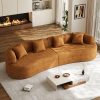 Moedrn Oversized Boneless Curved Sofa 68.5" / 106.5"/ 130.7" Sectional Sofa Couch Comfy Luxury Plush Chenille Floor Sofa Memory Foam Couches For Living Room, Apartment, Office, Guestroom