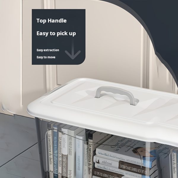 product-fancy-02db8700-aca6-4a3a-8e18-6973766f7d9f 2pcs Set of Large Capacity Stackable Plastic Storage Bins with Lids, Featuring Double Locking Latches, Wheels, and a Grey Striped Design. These Multi-functional Storage Boxes Are Perfect for Organizing Clothes,, and Closets.