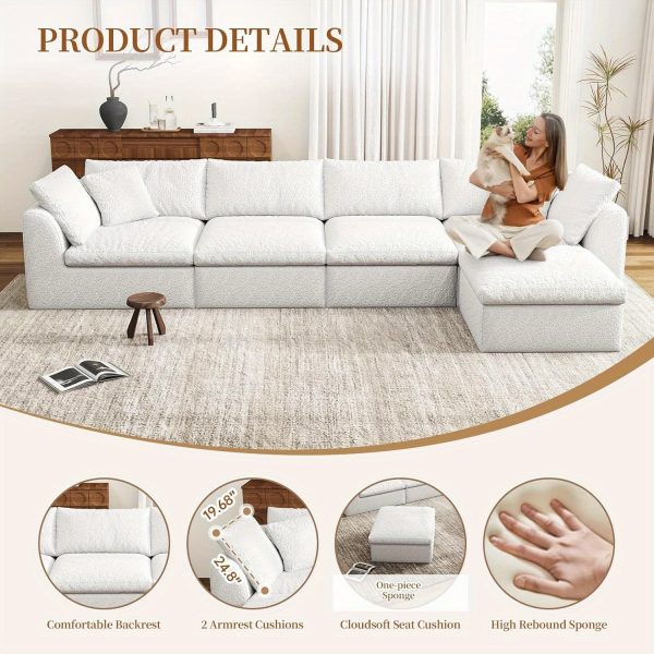 product-fancy-030cddef-14d5-4e2e-afd8-0791acb544ee Modular Sectional Sofa with Movable Ottoman | No Assembly Required, Boneless Cloud Couch, Deep Seat L-Shaped, Suitable for Living Room, Bedroom, and Apartment
