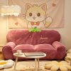 product-fancy-032ee388-9f1c-4f33-bf47-0f8bb7232e6b-1 1pc Cute Creamy Style Double Lazy Bean Bag Sofa Cover Balcony Living Room Game Figure Room Decoration, Reading Corner Decoration Double Lazy Sofa Cover