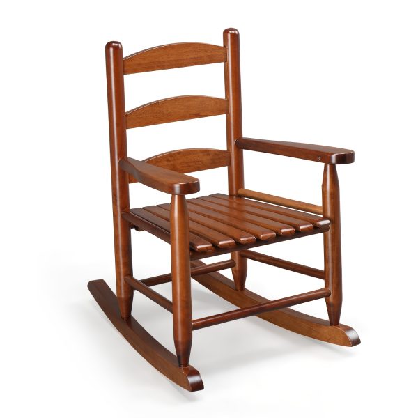 product-fancy-035a30f0-874b-4cb8-98b7-e62e2ebe3af7 Kids Rocking Chair for 3-6 Ages, Small-Size, 14.8 X 18.5 X 22.6In, Solid Wood Material, All-Weather Wooden Porch Rocker with High Backrest, Ideal for Outdoor&Inddor, Birthday/Festival Gift for Children, Teak