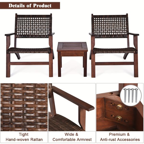 product-fancy-03648db1-79a0-4cec-92e9-8cb8c119857c 3pcs Outdoor Patio Rattan Furniture Set Solid Wood Frame Chair Coffee Table