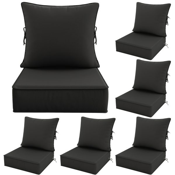 product-fancy-03769a1b-a29e-4e16-9fca-657eebf4ef9e Outdoor Cushion Set of 1pc/2pcs/4pcs/6pcs - Thick 35D High-Density Foam Cushions Measuring 24*24*6.5 Inches, Featuring Quick Rebound, High Durability, And Easy Cleaning, Suitable for Outdoor Furniture Like Sofas And Patio Chairs