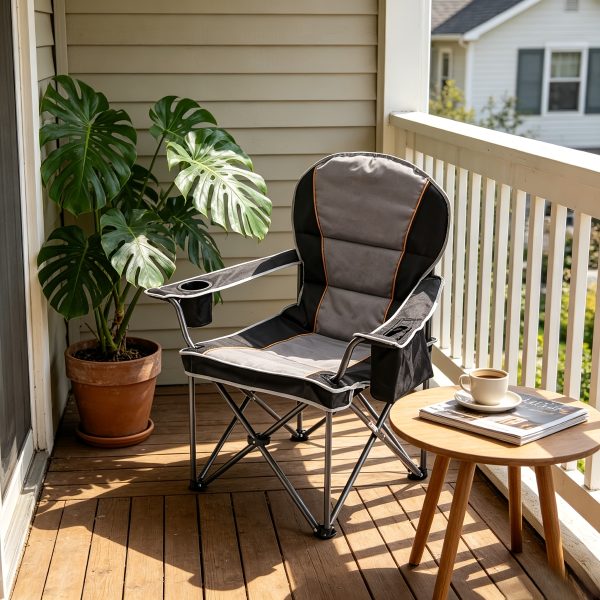 product-fancy-03e8c39f-9c3a-4623-931e-0a9c1e8a86cf Extra Large Camping Folding Chair with Organizer Bag, Side Mesh Bag, Mesh Cup Holder And Sporting Goods Bag, Suitable for Lawn, 500 Lbs. Weight Capacity