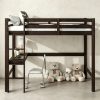 product-fancy-04240037-eee2-49aa-b89b-44633b45f2c3 BELLEMAVE Twin High Loft Bed, Rubber Wood Loft Bed with Safety Guardrail, Built-In Desk, Ladder, Espresso