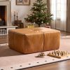 [Ottoman| 2 Fabric Options -Faux Suede/Velvet Silver Fiber Fabric] Oversized Sectional Sofa Part: Ottoman - Can Be Combined Into Luxurious Couch For Living Room, Use For A Coffee Table Or A Single Bench, Spacious Seating For Family And Friends