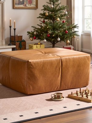 [Ottoman| 2 Fabric Options -Faux Suede/Velvet Silver Fiber Fabric] Oversized Sectional Sofa Part: Ottoman - Can Be Combined Into Luxurious Couch For Living Room, Use For A Coffee Table Or A Single Bench, Spacious Seating For Family And Friends
