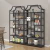 8-Tier Entryway Ladder Shelf - Tall Storage & Display Rack With White Shelves - Golden & Black Options - Perfect For Hallway, Living Room, Bedroom