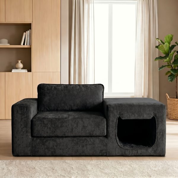 product-fancy-0459d9c7-ec51-4a81-9a15-b97ea20b0f3f Comfy Deep-Seat Single Sofa with Exclusive Pet Resting Space, Made of High-Density And High-Resilience Foam. No Assembly Required, Multifunctional Modular Design, Suitable for Various Home Interior Decoration Scenarios