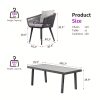 7/11pcs Outdoor Dining Set Made of Aluminum Alloy & Stainless Steel with PE Wicker - Waterproof Rattan Chairs Featuring Removable Cushions (Gray) Suitable for Garden, Poolside & Backyard