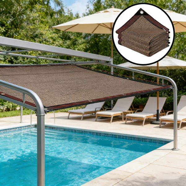 product-fancy-047ad042-99bd-43fb-8557-a4493b689ce9 Outdoor Shade Cloth, 90% Brown Shade Net, Suitable for Garden Patios, Plant Shade Sails, Greenhouses, Outdoor Gazebos, and Lawn Shade Cloth. Suitable for Courtyard Plants, Greenhouses, Chicken Coops, Porches, and Dog Houses