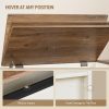 product-fancy-04e555b5-fc8c-4145-a080-c48e5ff21dee 59.1-Inch Storage Box with a Large Storage Bench Featuring Two Hinges, Farmhouse-Style Wooden Box Bench, Lift-Top Storage Chest, Wooden Bed-End Bench, Suitable for Entryways And Bedrooms, in a Vintage White Color