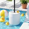 [2-in-1 Umbrella Stand] 14.6in Patio Umbrella Base Side Table, 2-in-1 Outdoor Umbrella Stand with Tabletop - Heavy Duty Umbrella Holder And Accent Table for Garden, Deck, Poolside, Beach