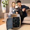 product-fancy-0579deea-bf0d-4f78-8771-89075cc76c30 Barrel Shaped Side Table, Wine Cabinet, Coffee Table with Storage Space, Western Cowboy Style, Sturdy Metal Cast Small Coffee Table, Suitable for Sofa Side, Study, Living Room, Backyard Garden Terrace