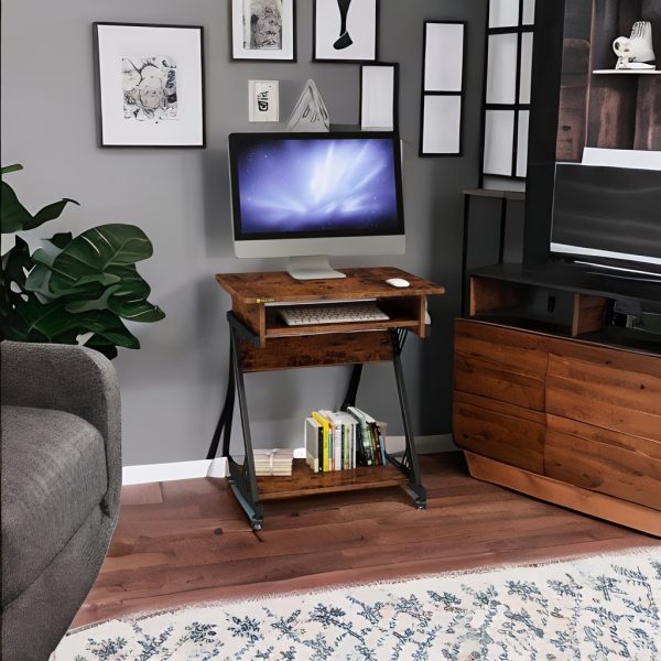 product-fancy-05a2ac2b-e812-4e2e-b184-43ae9b78c7fc YQ FUNLIS Computer Desk Workstation With Smooth Keyboard Tray, Z-Shaped Study Writing Desk For Small Spaces Compact Table For Home Office, Small Computer Cart Mobile Laptop Cart