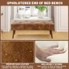 product-fancy-05b8dff0-d778-44b8-b728-a0c497ffea5b 44-inch Brown Pu Bench, Bedroom Bench, Living Room Shoe Bench, Suitable for Multiple Scenes, Multiple Colors Available