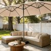 product-fancy-05e28268-a9dc-435b-8af0-f63efa43c653 15-foot Long Rectangular Large Outdoor Patio Umbrella, Includes Base, Double Table Umbrella With A Crank Handle, Market Umbrella - UV Resistant, Heavy-duty Pool Umbrella, Suitable For Lawns, Backyards, And Gardens.