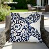 product-fancy-060ff860-7efb-47a5-a53c-ecb447e71ee7 1pc Turtle Print Cushion Cover Suitable for Outdoor Indoor Use, 18x18 Inch Square Pillow Case with Zipper Closure, Blue White Gray Marine-Themed Decorative Cover for Garden Sofa Bed, Machine Washable Turtle Shell, 2D Flat