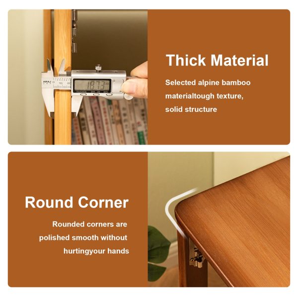 Multipurpose Folding Desk, 40.6 Inch Wide Wooden Table (Folds to 9.8in) - Space Saving Design with Storage for Home Office, Dining & Study
