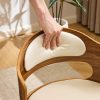 product-fancy-067b9525-838d-4e89-ad05-98a4d1fdc608 Bonnlo Adjustable Height Home Office Chair - Armless Swivel Desk Chair with Manual Height Adjustment, Curved Walnut-like Backrest, White & 5-Star Base-Like Stability (No Wheels) for Small Spaces, Study, Computer Desk - Space