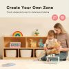 product-fancy-06808f67-8ed5-4836-bb16-f5802f164ada Large Wood Storage Organizer, 2-Shelf Wood Bookshelf, 5-Section Kids Bookshelf, Wooden Storage Cabinet for Classroom, Kids Bookcases And Toddler Shelf for Kids Room, Playroom, Nursery