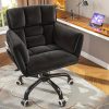product-fancy-06ebaa72-676d-4996-80ab-1f4bf626b06a Vanity Chair Skin-Friendly Material with Mid-Back, Modern Adjustable Height Upholstered Swivel Chair with Wheels, Desk Chairs Comfy with Side Pockets for Bedroom