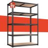 [Heavy Duty Shelving] 72''H Kitchen Standing Rack/Standing Baker'S Rack 2000LBS Garage Shelving 72"H X35.5"W X15.8"D Storage Shelves Heavy Duty Shelving 5 Tier Metal Shelves For Garage Shelves, Adjustable Shelving Unit For Kitchen Basement Pantry Utility Rack Shelf