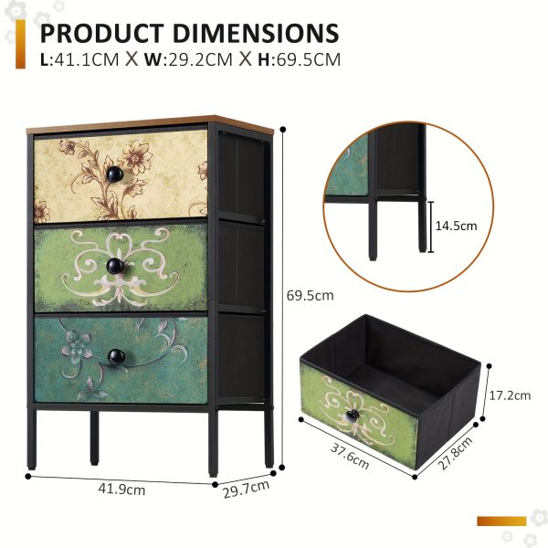 product-fancy-077b9208-17f1-4d12-99b6-e3cf0aac3b2a Nightstand Set of 2, Night Stand with Fabric Drawer, Mesh Shelf, Side Table with Storage, Fabric Drawer Dresser, Open Shelf, Metal Frame, Bedroom