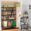 product-fancy-07dd8cf3-93e6-4cce-8f0c-671b9d35c3ed 73.6 Inches High Wire Shelving on Wheels, Deep Storage Shelves with Mobility, 73.6 Inches High Metal Shelving Unit with Adjustable Five Tiers, Robust Metal Shelves for Storage