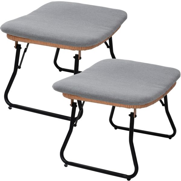 product-fancy-07e0c075-349e-48d3-87a3-ade323012a89 TAPPIO Outdoor Wicker Footrest Set Of 2, Patio Rattan Ottoman Foot Stool Comfortable Outdoor Furniture Footstool Perfect for Relaxation In Garden Or Balcony Stylish Design Versatile Use In Any Outdoor Space