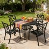 5/7pcs Outdoor Dining Set, Including 4/6 New Dining Chairs And 1 Round Table (53"/41") - Heavy Iron Frame, Adjustable Umbrella Holes (1.57"-1.97")