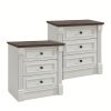 product-fancy-0848a1e0-3d6e-4697-9d90-04b6ab4ee465 26 Inch High Farmhouse Bedside Table Set of 2, 3 Drawer Side Table with Charging Station, 23.6 Inch Wide Side Table with Roman Posts, Wooden Country Style Bedside Table for Bedroom, Living Room
