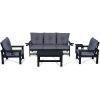 product-fancy-08a4d9c4-1ce3-4911-bb8f-3fc451f003c0 Outdoor Patio Furniture Set, 7pcs HDPE All Weather Free Combination Outdoor Furniture, Patio Conversation Sets W/ Sponge Cushions for Patio, Gaden, Yard Lawn Poolside
