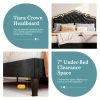 product-fancy-08a9845a-a0e2-401d-b6b5-4cc3a6df1ad0 HOOMIC Full/Queen/King Size Bed Frame with Adjustable Velvet Tiara Headboard, Upholstered Diamond Button Tufted Platform Bed, Wooden Slats Support, No Box Spring Needed, Easy Assembly, Black