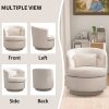 product-fancy-08acade6-3c75-447d-8a9c-eead712af7dc-1 Beige Upholstered Swivel Chair with a Pillow, Perfect for Accenting Your Living Room, Bedroom, Or Reading Area