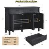 product-fancy-08bda328-3161-4708-90bf-13b4e2e1cc56 Farmhouse 48 Inch Buffet Cabinet with Storage, 48 Inch Sideboard with 2 Drawers And 3 Doors - Wood Coffee Bar Cabinet with Adjustable Shelves for Kitchen, Dining Room, Living Room