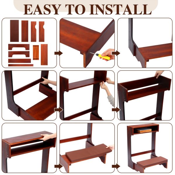 product-fancy-08c41c0c-76f6-4019-84ce-aad5ff1f6692 A Sturdy Wooden Prayer Stool Featuring a Shelf And Cushion, Ideal for Church Use Or Home Kneeling. This Padded Kneeler Measures 23 by 20 by 31 Inches And Makes a Thoughtful Religious Gift