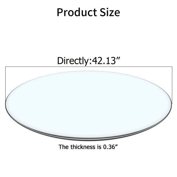 product-fancy-097a47dd-c5ca-4b8a-ab14-58c00cc45165 A 42-Inch Round Glass Tabletop, Featuring 0.37-Inch Thick Tempered Glass with a Pencil Polished Edge, Serves As a Clear Replacement for Dining Tables, Coffee Tables, Office Desks, And Kitchen Tables. It Offers a Large, Durable
